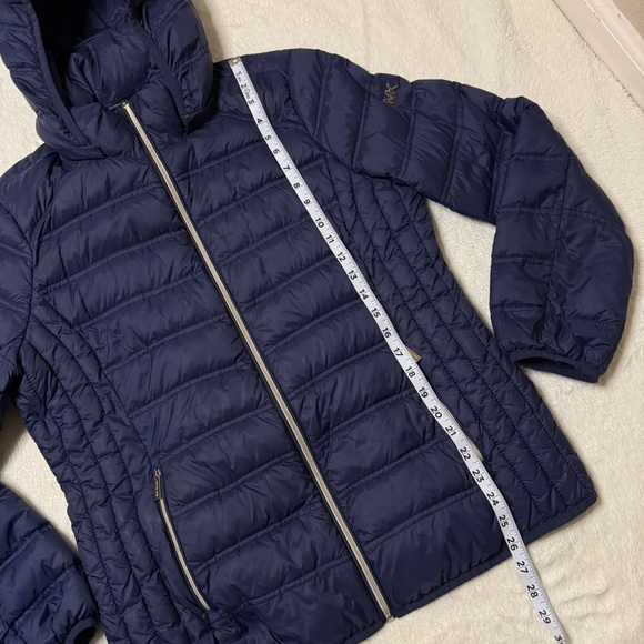 Michael Kors Packable Down Fill Navy Blue Quilted Puffer Jacket Coat - Sz Large - Picture 7 of 15
